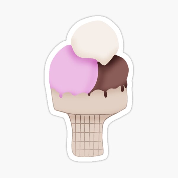 Neapolitan Ice Cream Cone Sticker