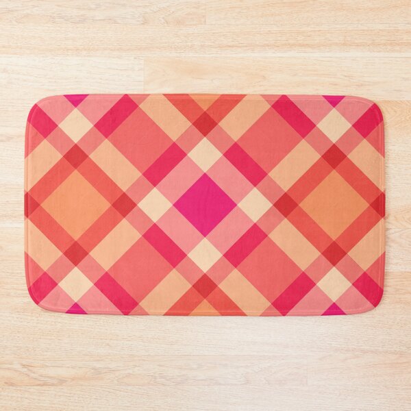 Item preview, Large Modern Plaid, Orange, Coral and Fuchsia Pink designed and sold by Marymarice.