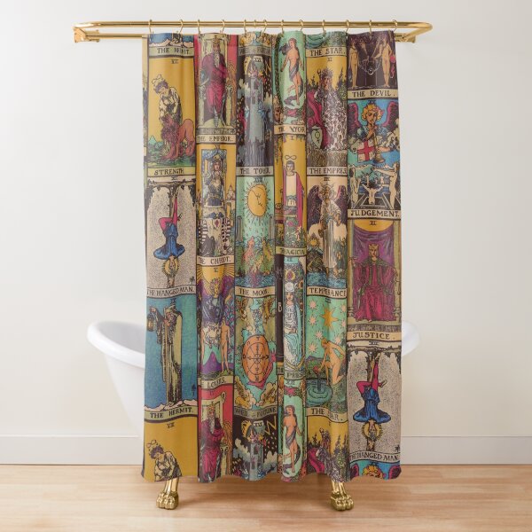 The Major Arcana of Tarot Vintage Patchwork Shower Curtain