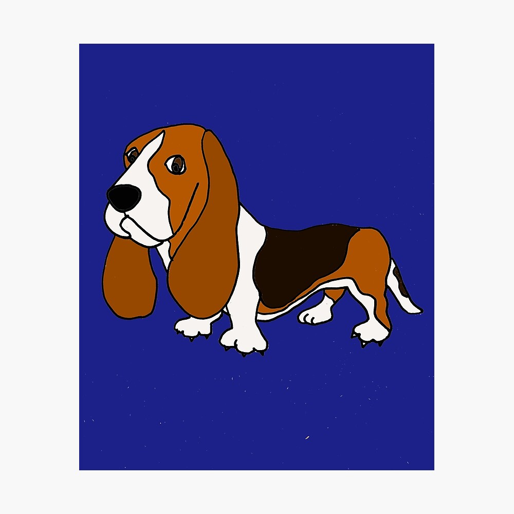 Cute Basset Hound Puppy Dog Cartoon Poster By Naturesfancy Redbubble