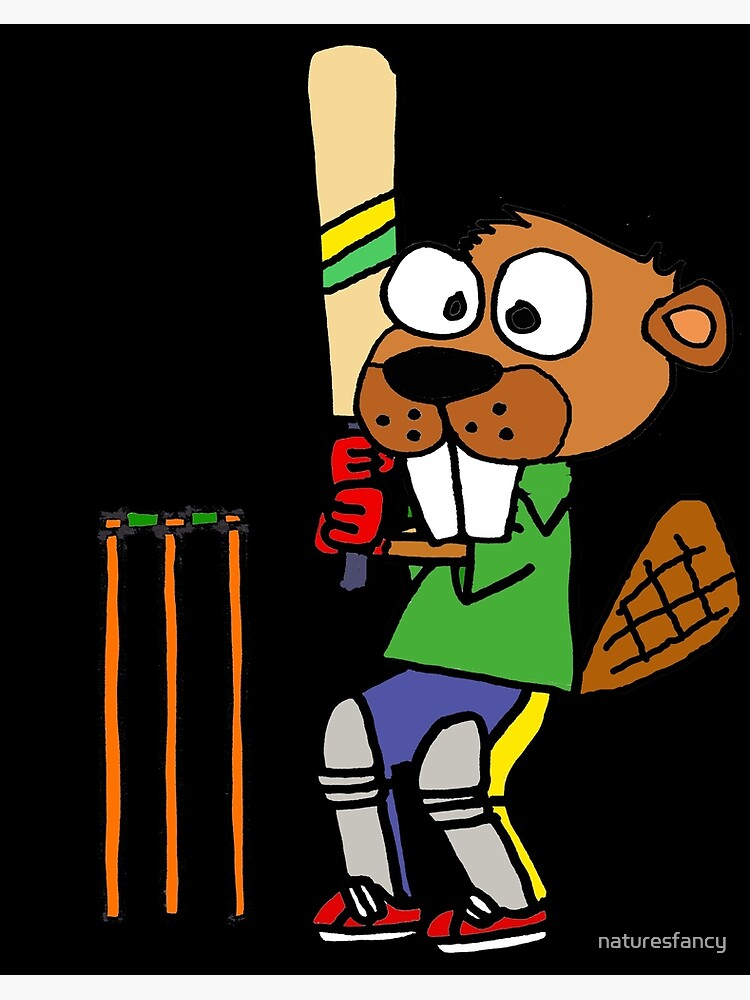 Funny Beaver Playing Cricket Cartoon Funny Beaver Playing Cricket Cartoon