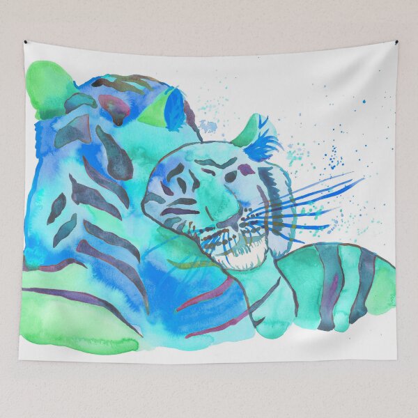 Item preview, Cuddling Tigers - Tropical Turquoise designed and sold by Niina  Niskanen.