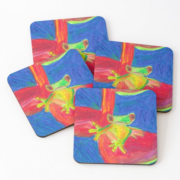 Item preview, Tree frog in oil pastel designed and sold by beibhlin.