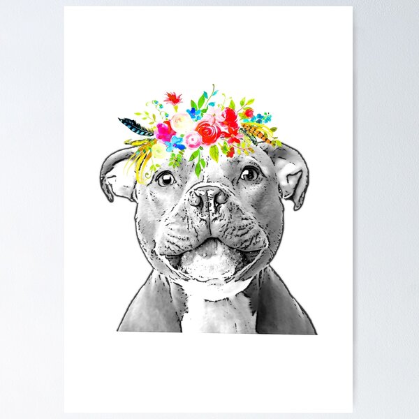 Artikel-Vorschau von Staffordshire Bullterrier Blumenkrone, designt und verkauft von TheSassyStaffie.