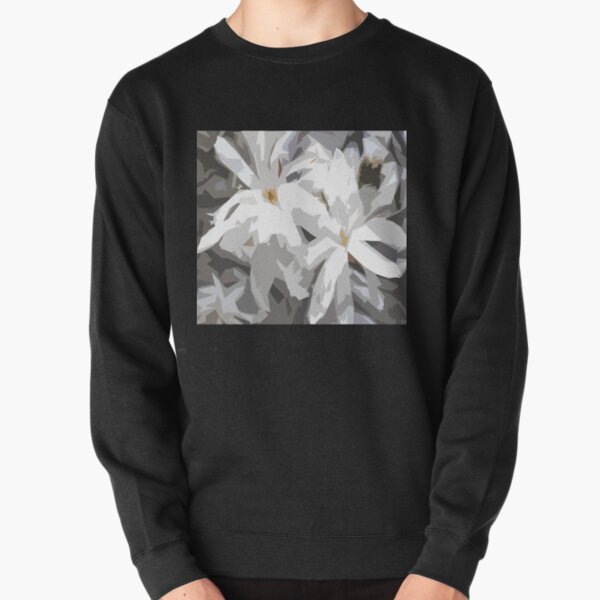 Spring - White Blossoms Deconstructed Pullover Sweatshirt