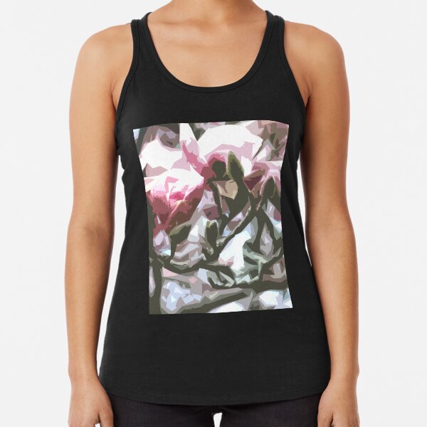 Tulip Tree Blossoms Deconstructed Racerback Tank Top