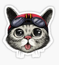 Cafe Racer Cat Sticker
