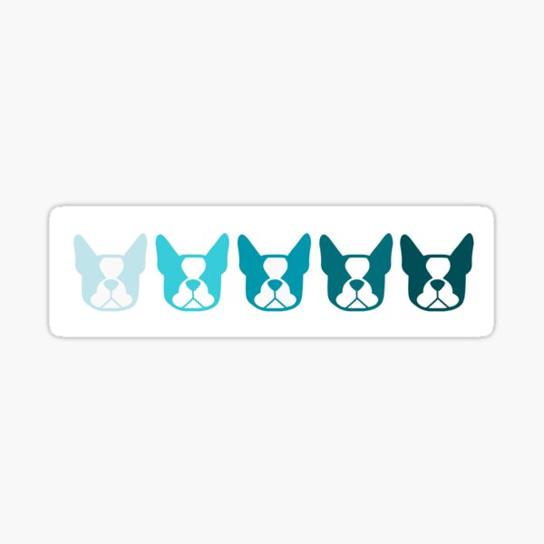 Item preview, Boston Terrier dogs on the horizontal - blue Bostons - aqua Boston Terrier pattern designed and sold by smooshfaceutd.