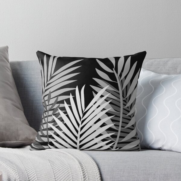 TROPICAL PALM LEAVES Throw Pillow