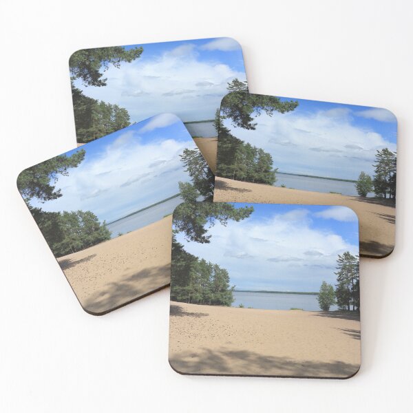 Item preview, beach on the lake among pines trees designed and sold by mrivserg.