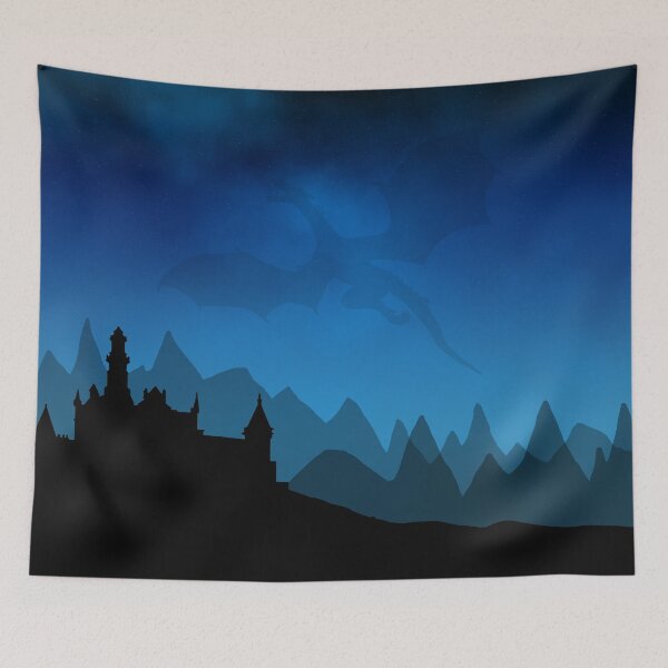 Item preview, Dragon and Castle Silhouette designed and sold by WiseWitch.