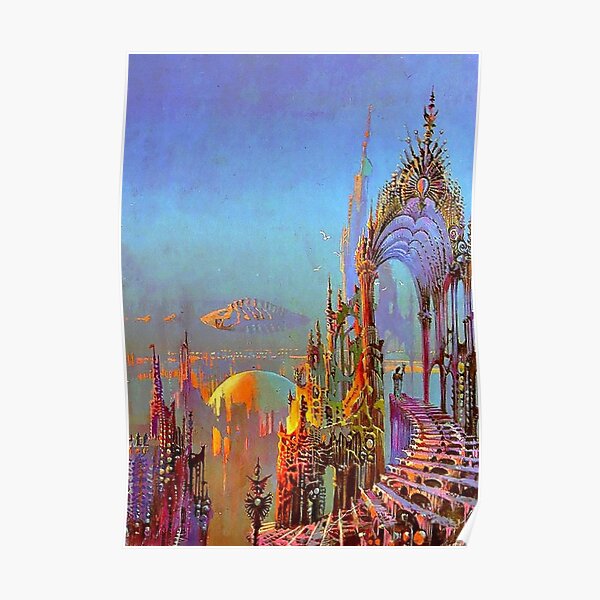 City Skyline 1970's Vintage Sci-Fi Art Poster