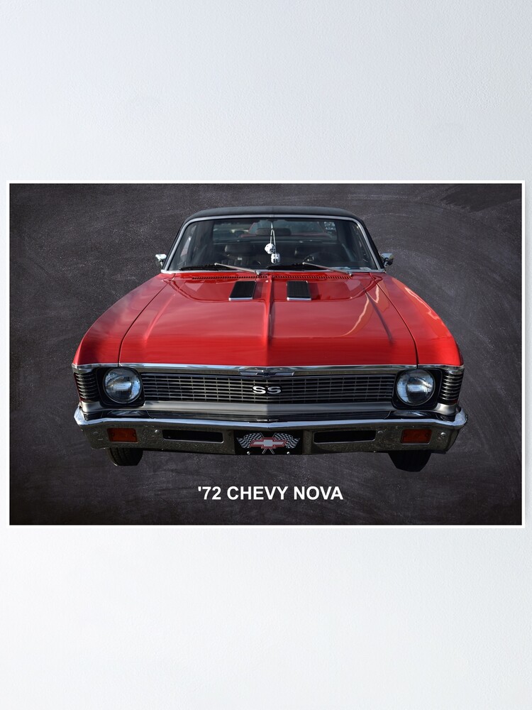 1972 Red Chevy Nova Ss Poster By Jimde Redbubble