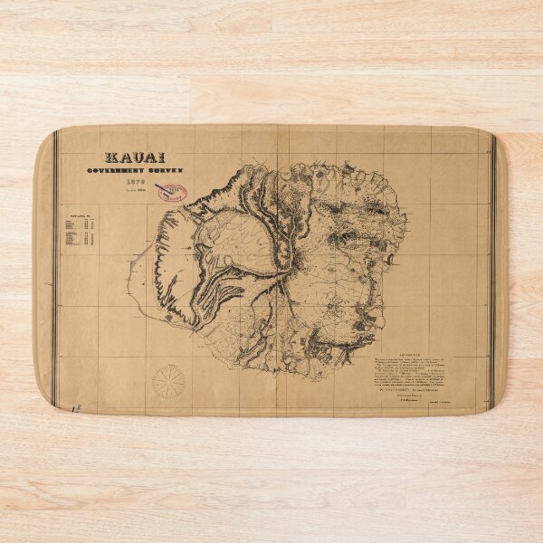 Item preview, Kauai Government Survey Map (1878) designed and sold by allhistory.