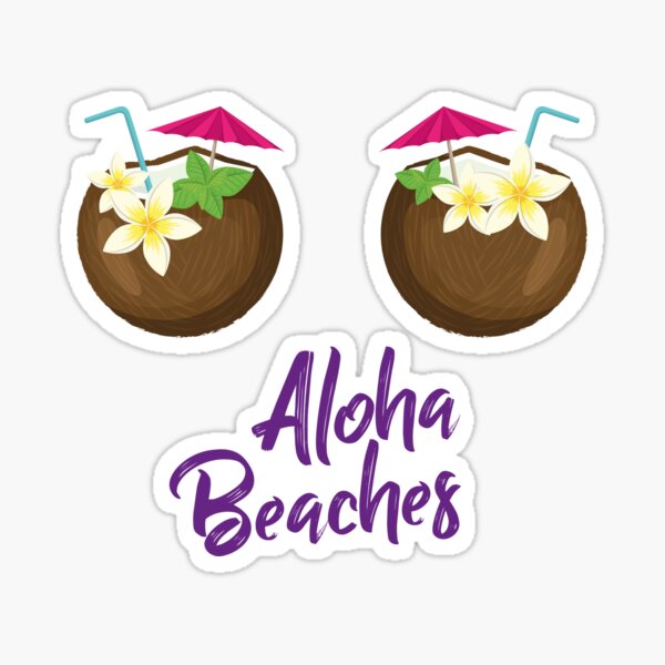 Aloha Beaches: Happy Tropical Vacation! Sticker