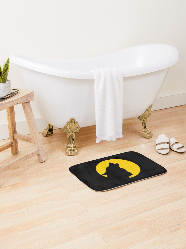 Thumbnail 2 of 6, Bath Mat, Wolf Howling designed and sold by ZachTheDesigner.