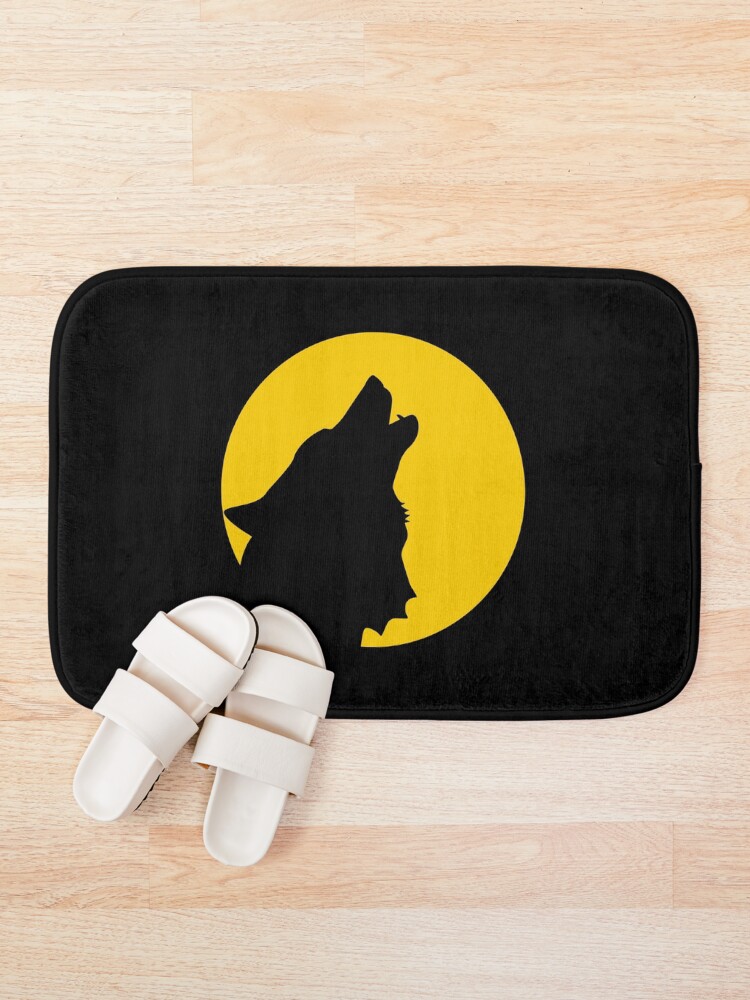Thumbnail 1 of 6, Bath Mat, Wolf Howling designed and sold by ZachTheDesigner.