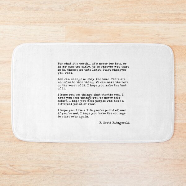 Item preview, For what it's worth - F Scott Fitzgerald quote designed and sold by peggieprints.