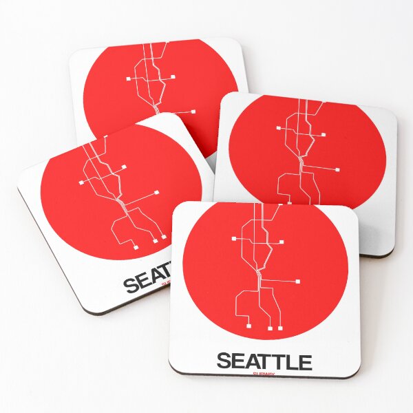 Item preview, Seattle Red Subway Map designed and sold by Irina March.