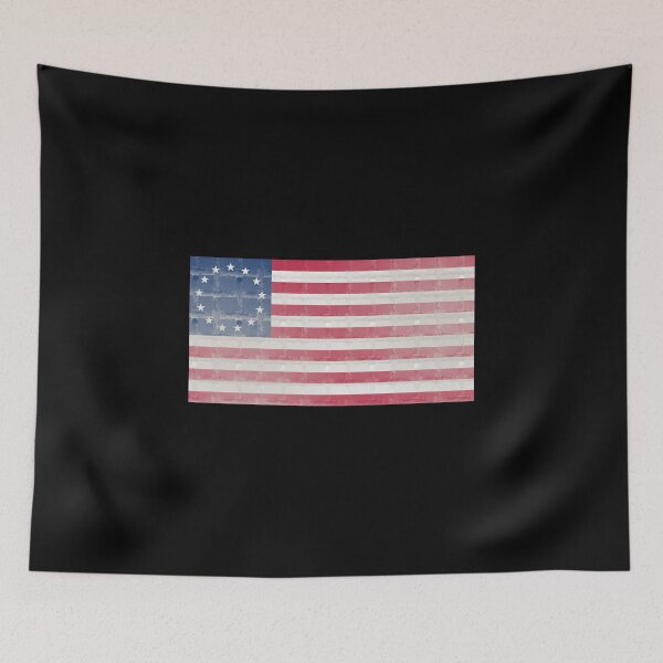 Artikelvorschau, Eingezäunte Wand Betsy Ross Flaggenentwurf entworfen und verkauft von NoveltyMerch.