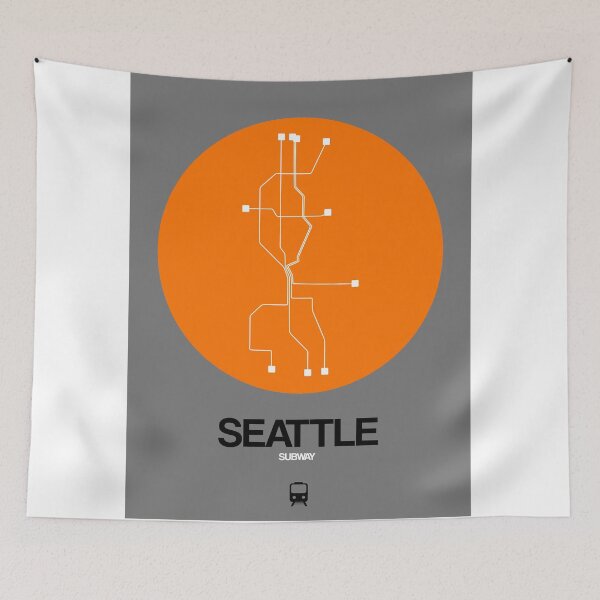 Item preview, Seattle Orange Subway Map designed and sold by Irina March.