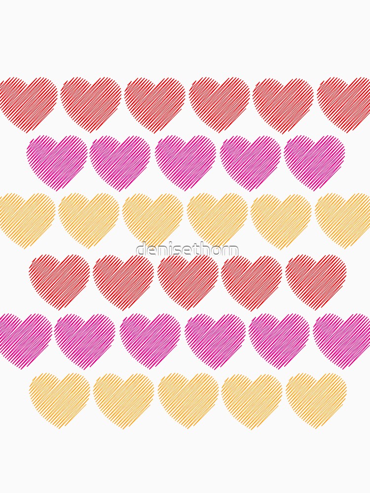 Red, Pink and Yellow Hearts by denisethorn