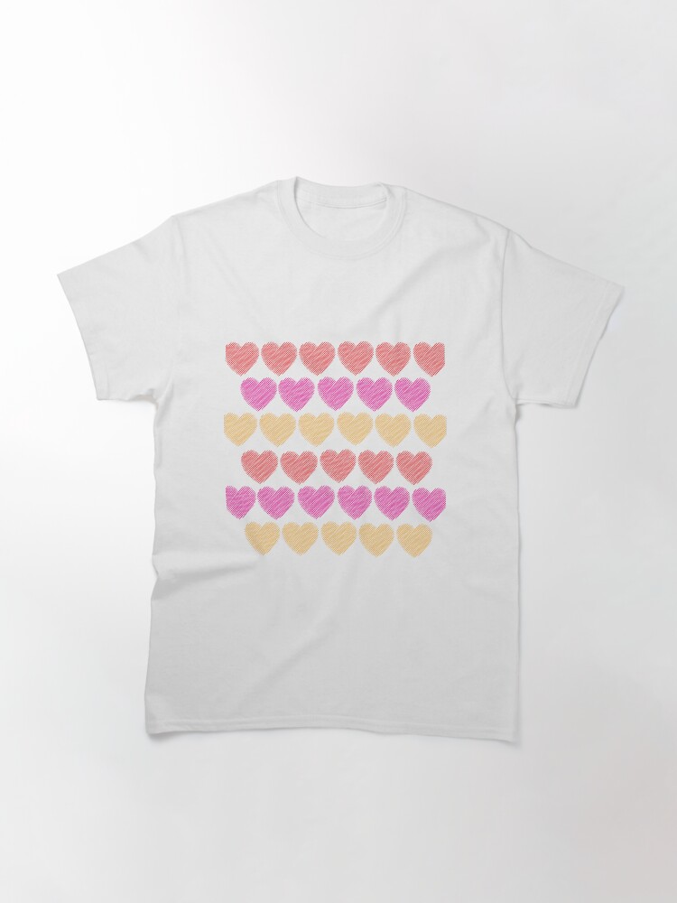 Alternate view of Red, Pink and Yellow Hearts Classic T-Shirt