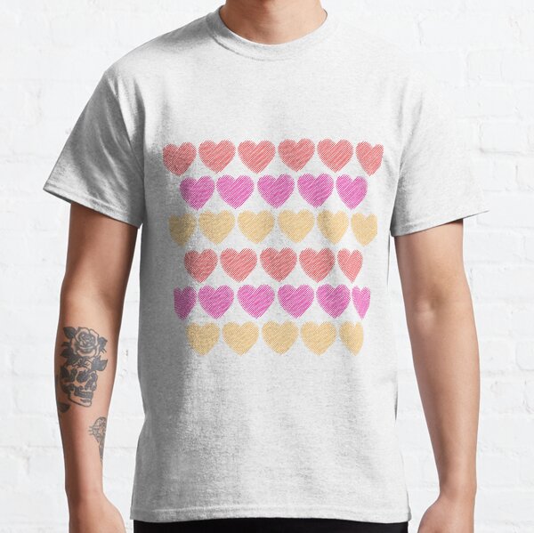 Red, Pink and Yellow Hearts Classic T-Shirt