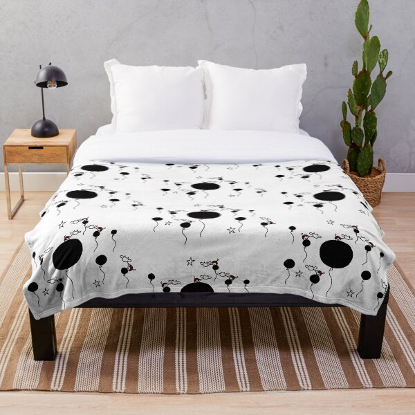 Item preview, Red and White Cows on Black Balloons designed and sold by Adventures Are Dangerous.