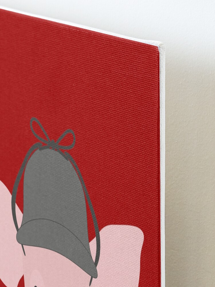 Alternate view of NDVH Pig Wearing a Deerstalker Mounted Print