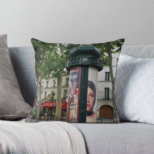 Paris Advertising Columns 1 Throw Pillow