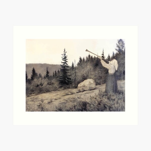 Item preview, Theodor Kittelsen Op under Fjeldet toner en Lur designed and sold by wetdryvac.