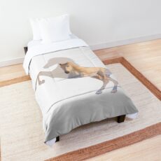 Horse Silhouette With White Horse Inside Comforter
