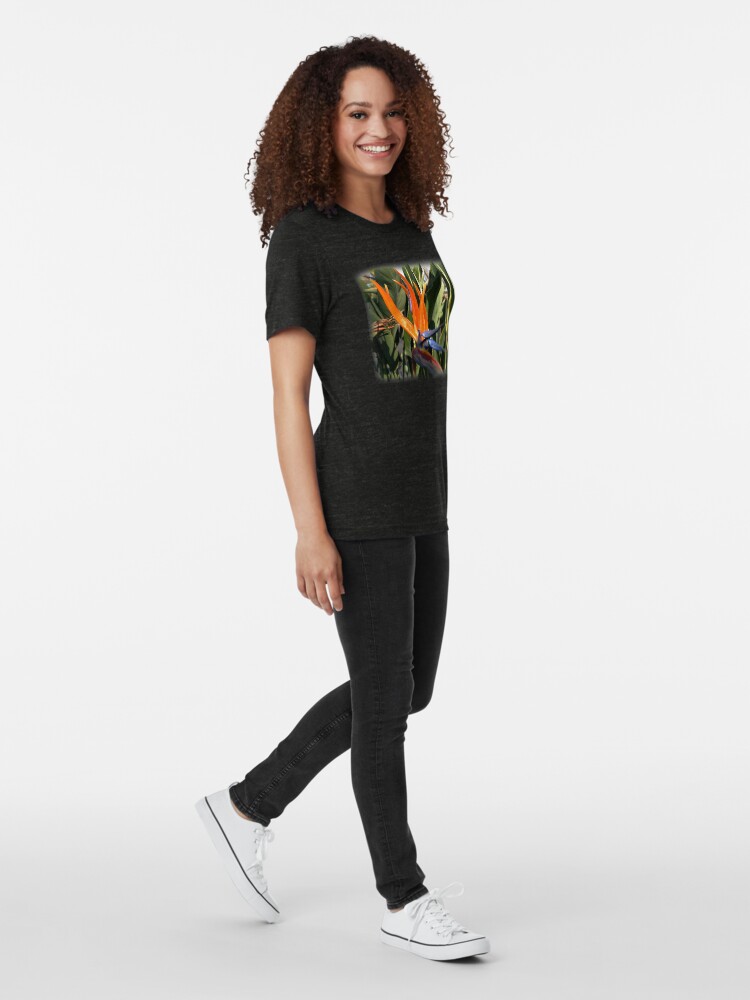 Alternate view of Bird of Paradise (Strelitzia) from A Gardener's Notebook Tri-blend T-Shirt