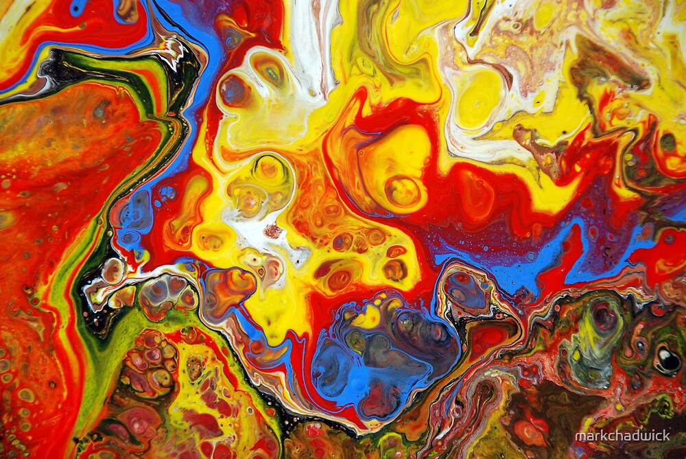 "Acrylic Chemical Reaction Abstract Painting" by markchadwick | Redbubble
