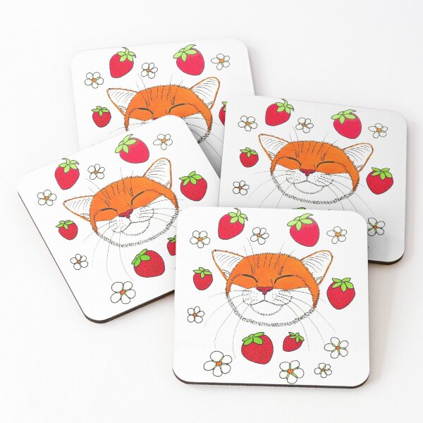 Item preview, Nick the Cat with Strawberries designed and sold by JesseIrwinArt.