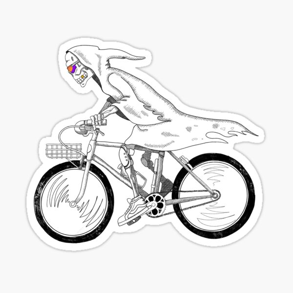 SMALL SKELETON CYCLIST STICKERS —  – The