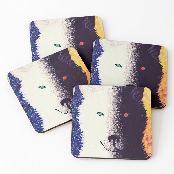 Item preview, Universal Balance - Paradox Galaxy Wolf Acrylic Painting designed and sold by forgetmenot8907.