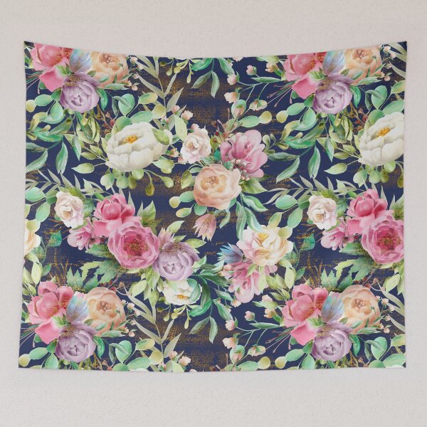 Item preview, Navy Blue Floral designed and sold by Color Me F*@k!ng Happy.