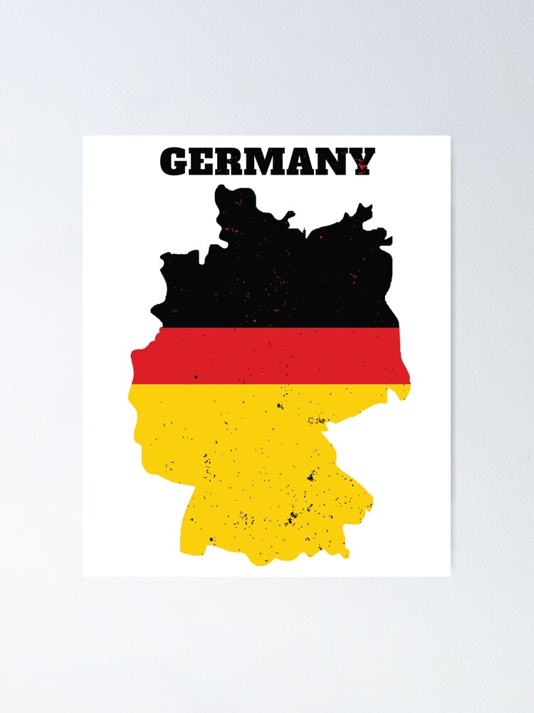 Poster for Sale mit Deutschland Karte Flagge, Deutschland Flagge