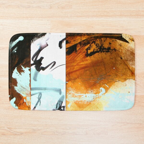 Item preview, Earthy abstract with aqua highlights and asemic calligraphy designed and sold by ZebEddy.