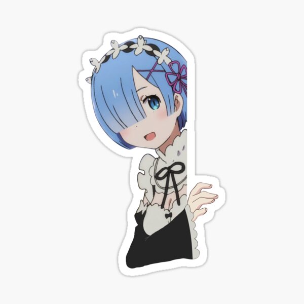 Rem peeking Sticker