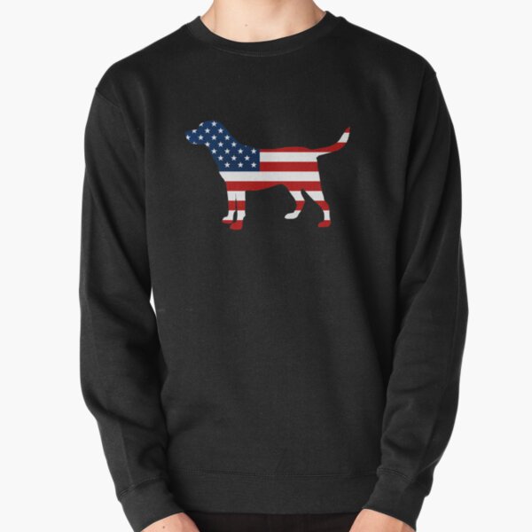 Labrador Retriver Patriotic USA Flag Stars and Stripes Lab Pullover Sweatshirt