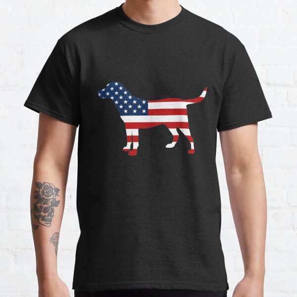 Labrador Retriver Patriotic USA Flag Stars and Stripes Lab Classic T-Shirt