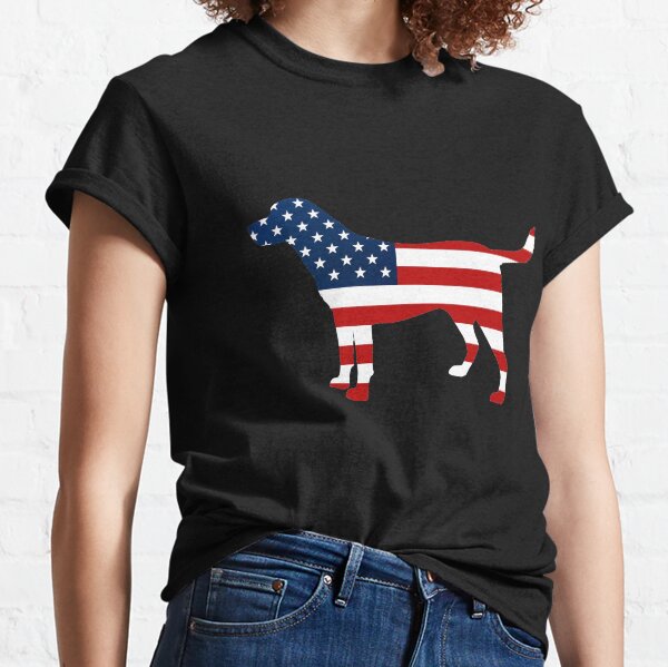 Labrador Retriver Patriotic USA Flag Stars and Stripes Lab Classic T-Shirt