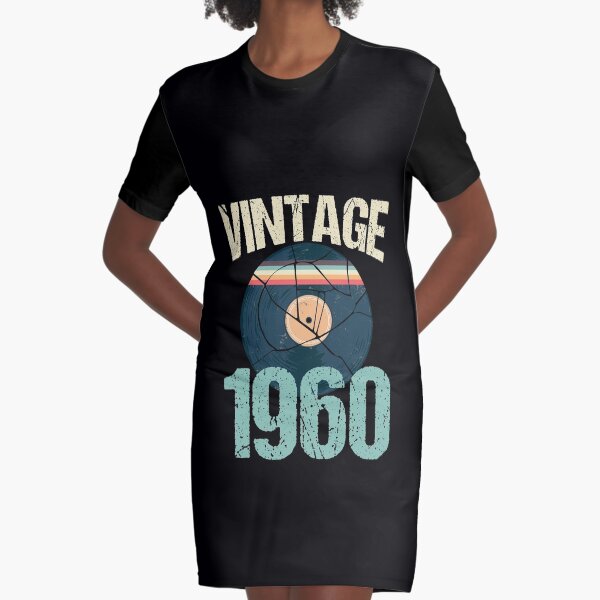 Retro Vintage 1960 60 th Birthday Record Vinyl Vintage Disco Bday Gift Graphic T-Shirt Dress