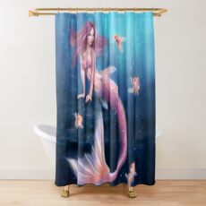 Aurelia Goldfish Mermaid Shower Curtain