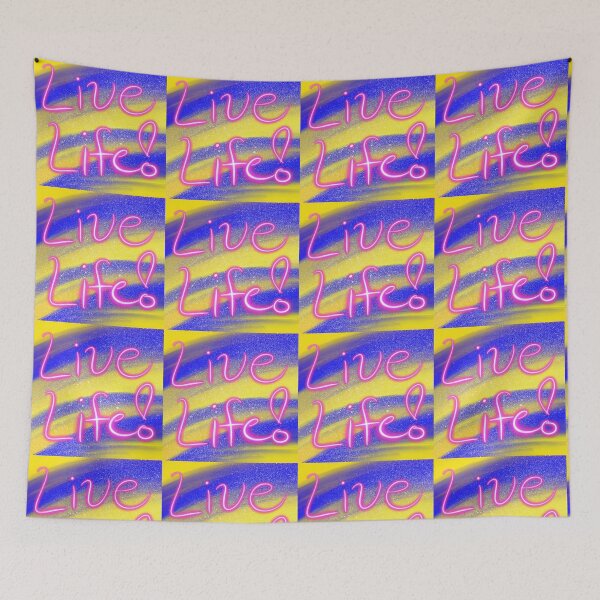 Item preview, Pink, Blue and Yellow "Live Life" Design designed and sold by Stephanie Janae Schork.