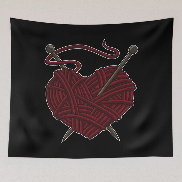 Item preview, I Love Knitting | Wool Needle Heart Sewing Craft designed and sold by anziehend.
