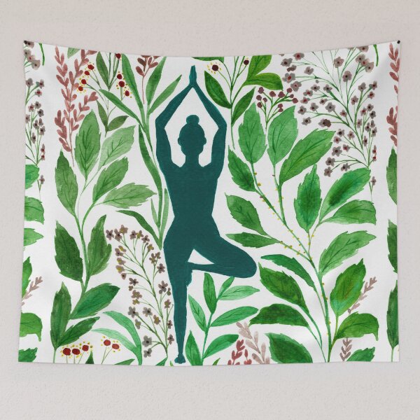 Item preview, Yoga Tree Pose Watercolor painting  designed and sold by Run.Breathe.Create.